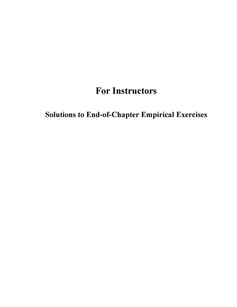 solutions to end of chapter empirical exercises Kindle Editon