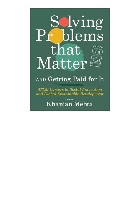 solving problems that matter and getting paid for it Epub