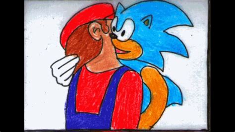 sonic and mario making out