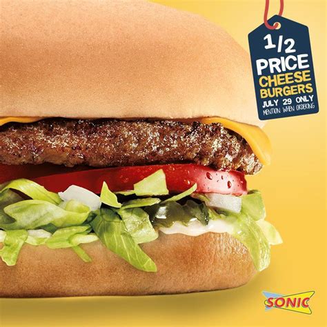 sonic drive in half price burgers