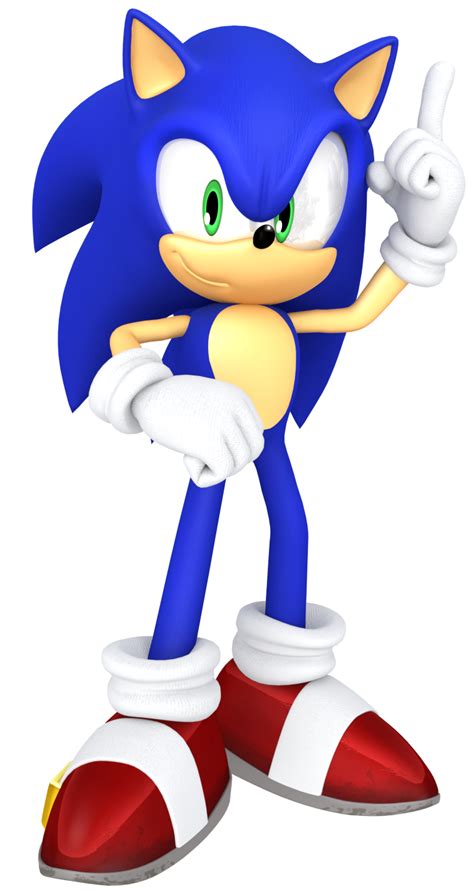 sonic the hedgehog holding a finger up