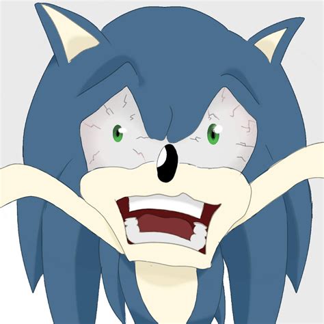 sonic with a scared face