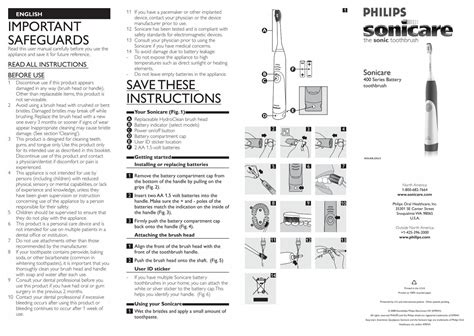 sonicare toothbrush user manual PDF