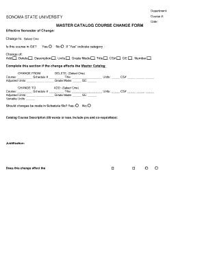 Sonoma State Course Catalog