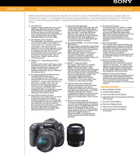 sony a300 user manual Reader
