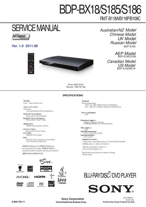 sony bdp s185 blu ray disc player manual Reader