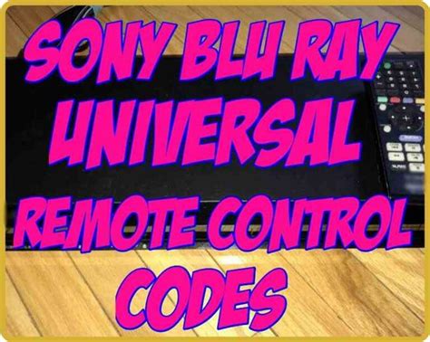 sony blu ray universal remote code Epub