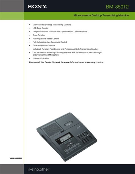 sony bm 850t2 voice recorders owners manual Reader