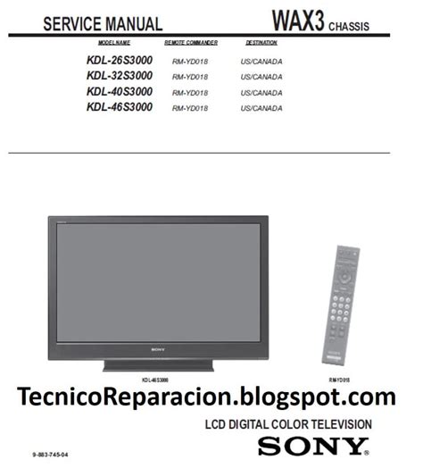 sony bravia kdl 40s3000 service manual PDF