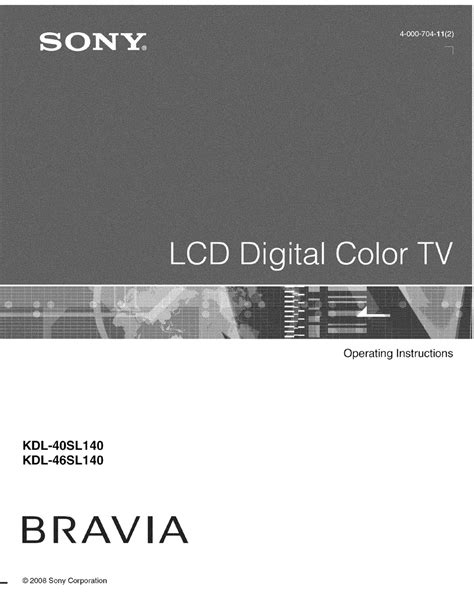 sony bravia kdl 40sl140 manual PDF