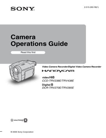 sony ccd trv238 camcorders owners manual Reader