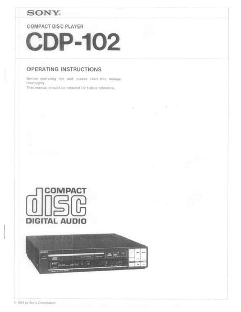 sony cdp 102 cd players owners manual Reader