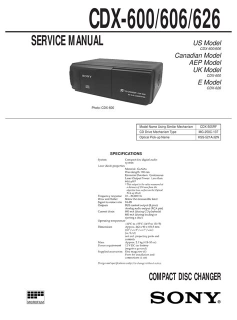 sony cdx 600 car receivers owners manual Doc