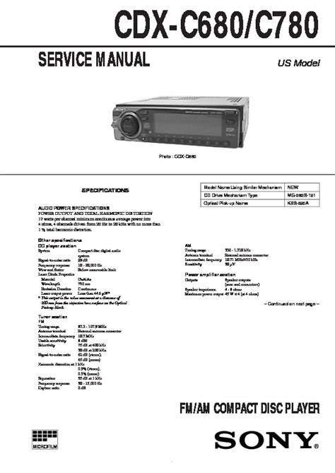 sony cdx c780 car receivers owners manual Epub