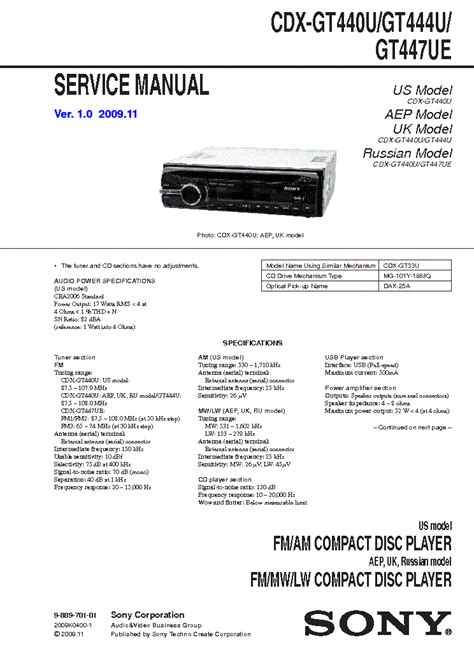 sony cdx gt440u car receivers owners manual Epub