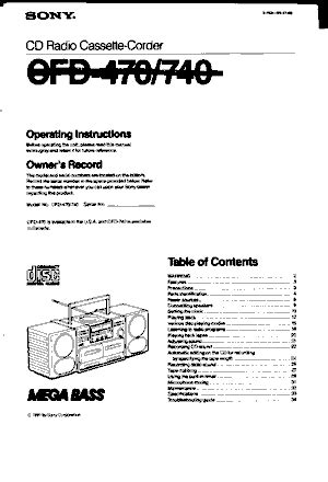 sony cfd 470 owners manual PDF