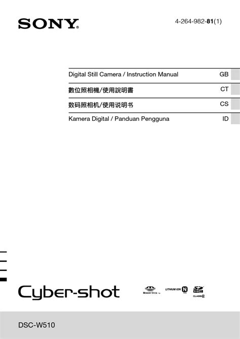 sony cyber shot dsc w510 manual download PDF