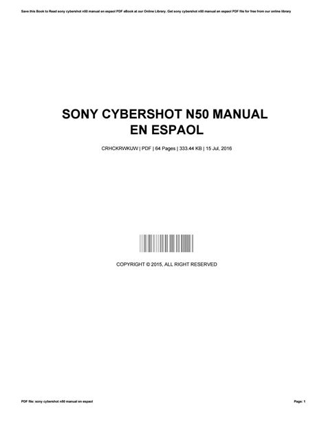 sony cybershot n50 manual de la cmara Kindle Editon