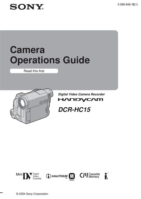 sony dcr hc15 camcorders owners manual Epub