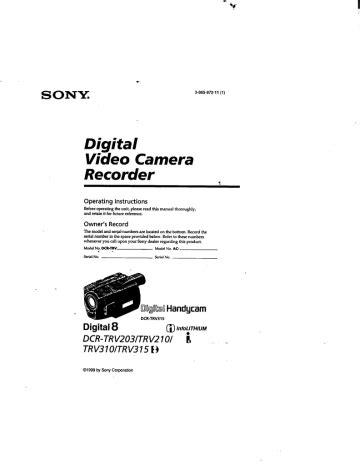 sony dcr trv310 manual PDF