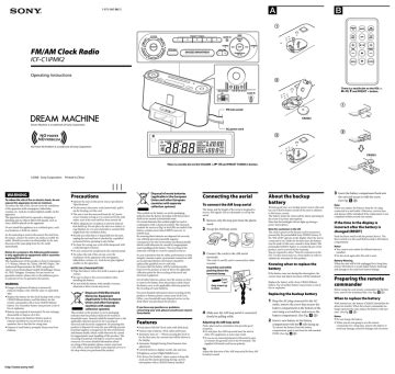 sony dream machine instructions icf c1ipmk2 Doc