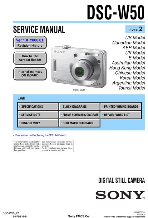 sony dsc w50 service manual PDF