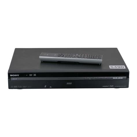 sony dvd recorder manuals PDF