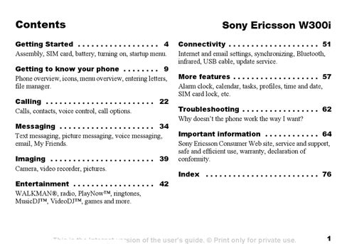 sony ericsson walkman w300i manual Reader