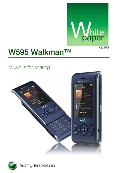 sony ericsson walkman w595 manual PDF