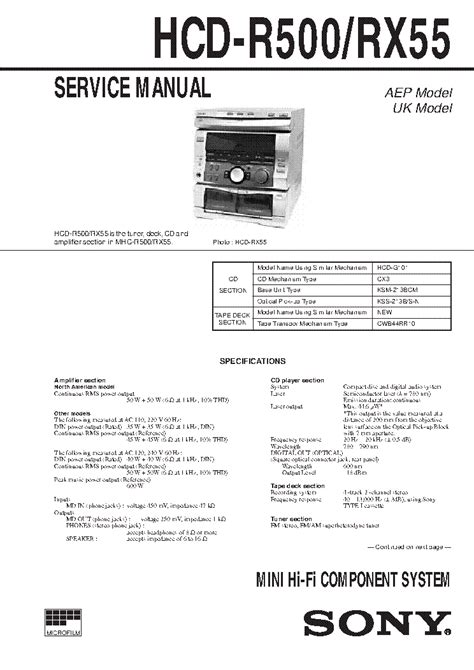 sony hcd rx55 home theater systems owners manual PDF