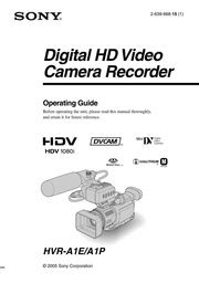 sony hvr a1p manual Epub