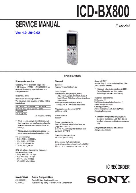 sony ic recorder icd bx800 manual PDF