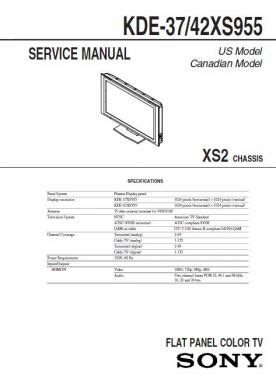 sony kde 37xs955 tvs owners manual Epub