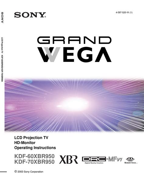 sony kdf 60xbr950 tvs owners manual Reader