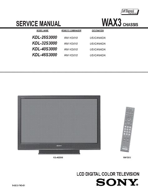 sony kdl26s3000 manual PDF