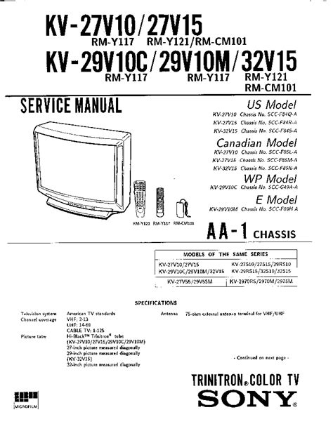 sony kv 27xbr45m tvs owners manual Doc