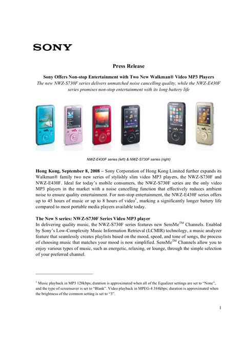 sony mp3 player user guide Doc