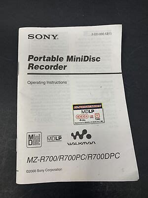 sony mz r700dpc owners manual Kindle Editon