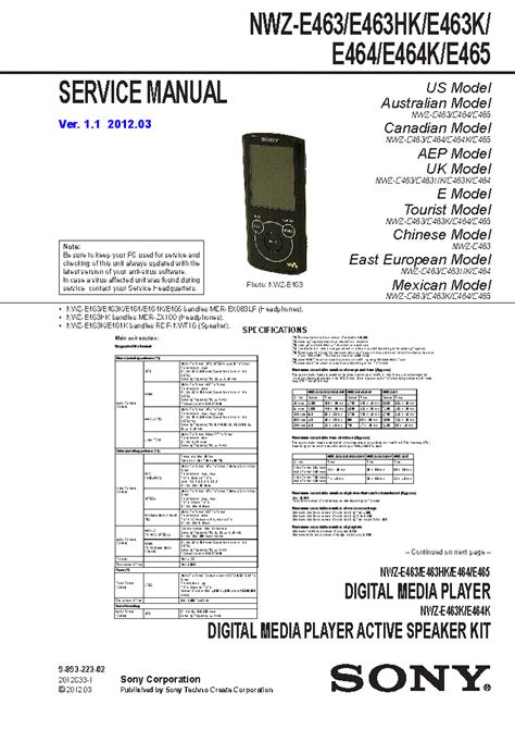 sony nwz e463 manual Reader