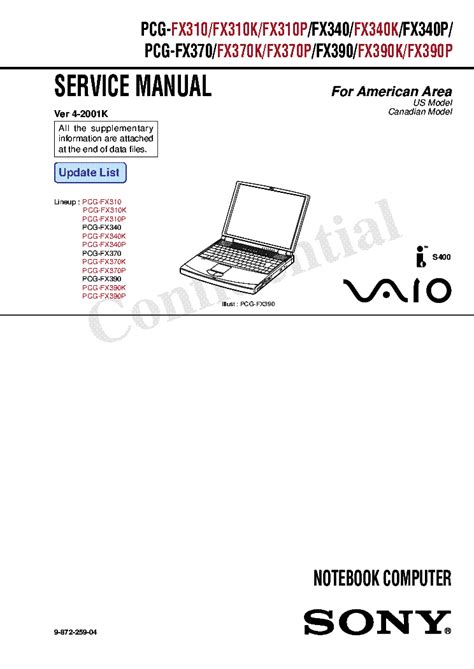 sony pcg fx390 laptops owners manual PDF