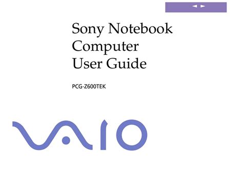 sony pcg z600tek laptops owners manual Doc