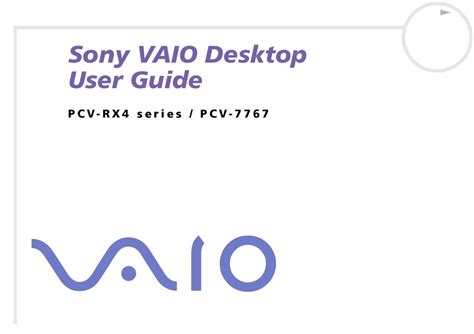 sony pcv 240 desktops owners manual Reader