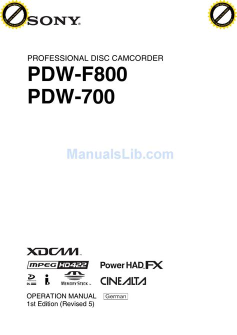 sony pdw f800 manual Doc