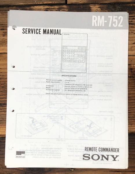 sony rm 752 universal remotes owners manual Reader
