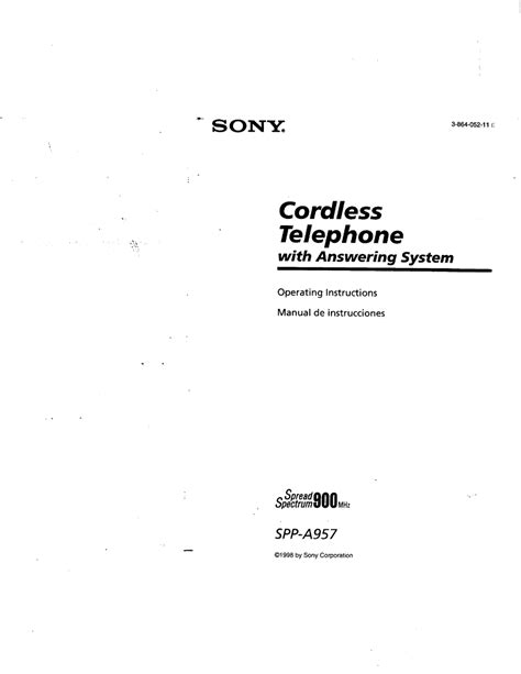 sony spp a957 telephones owners manual Epub