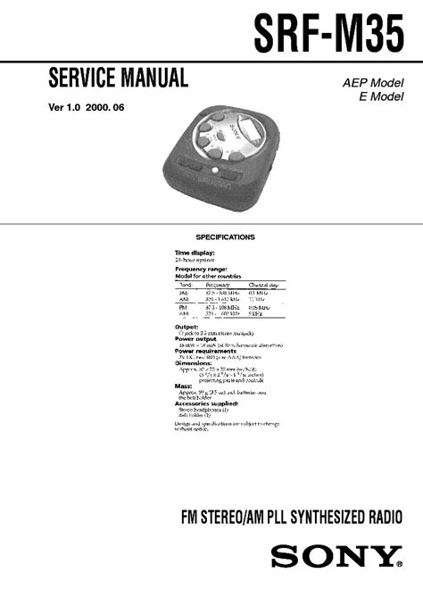 sony srf m35 radios owners manual Doc