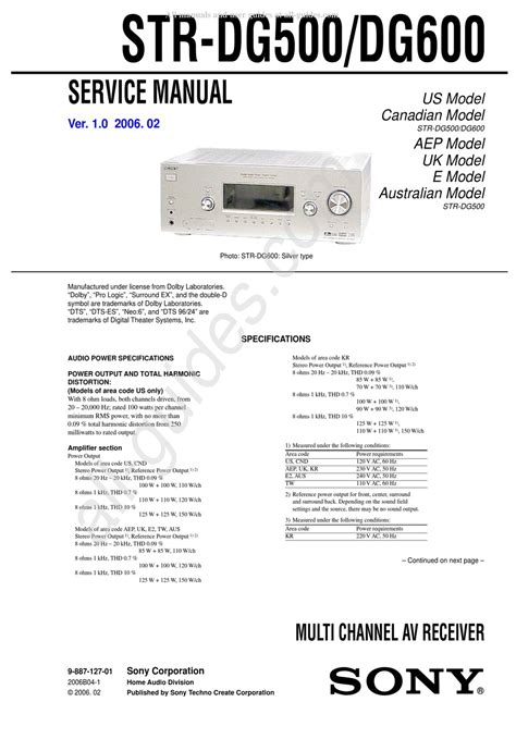 sony str dg500 manual Epub