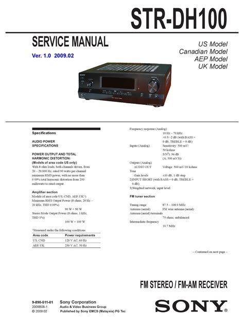 sony str dh100 receiver manual Epub