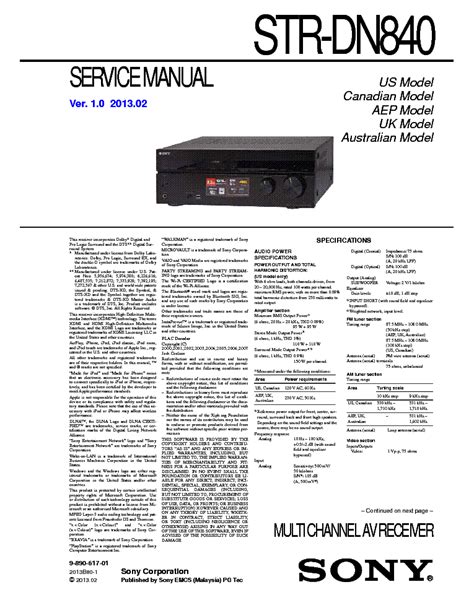 sony str dn840 manual Doc