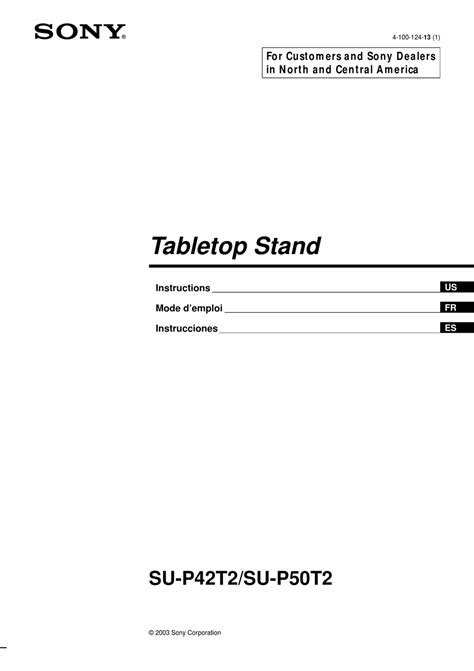 sony su p42t2 owners manual Reader